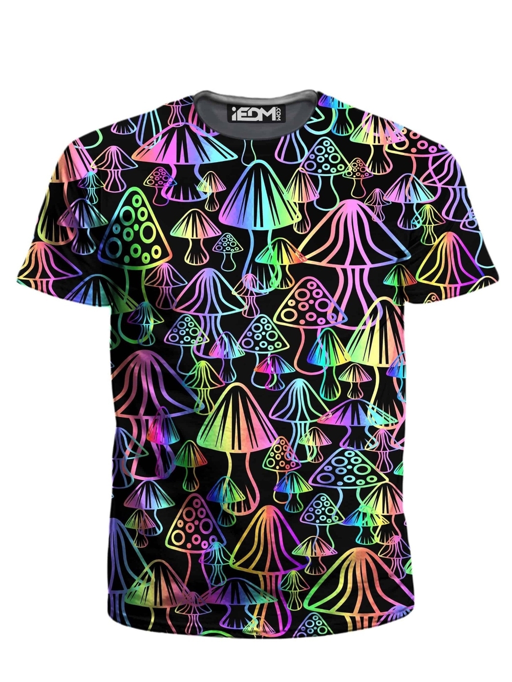 Neon Mushroom Graphic Tee - Black